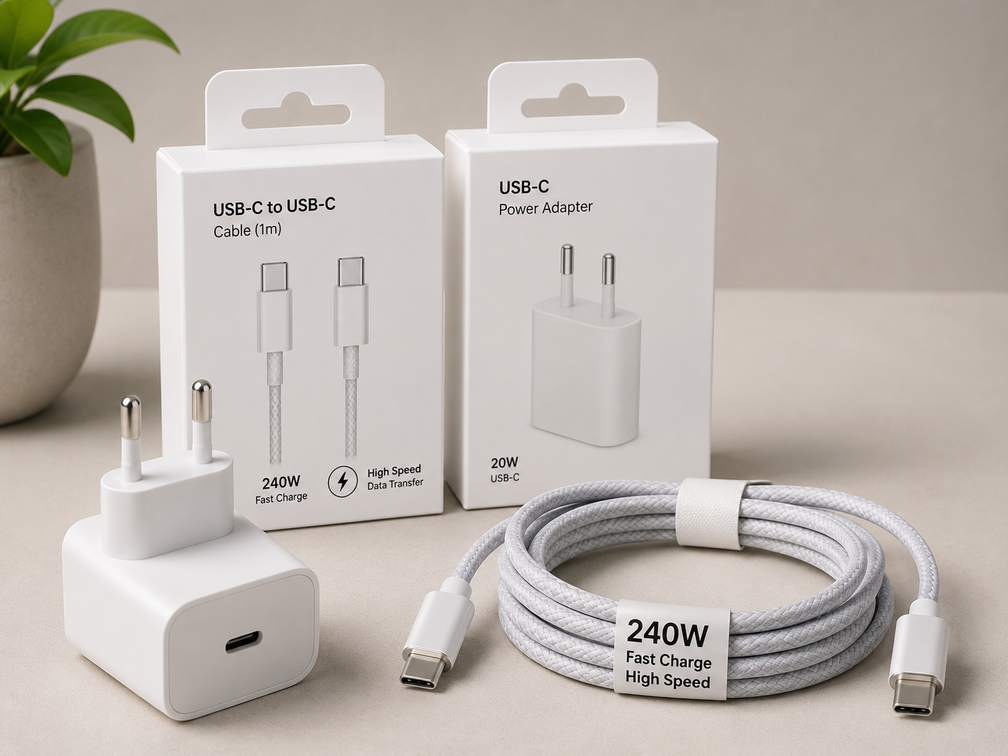 USB-C naar USB-C Snellaadkabel 1 Meter